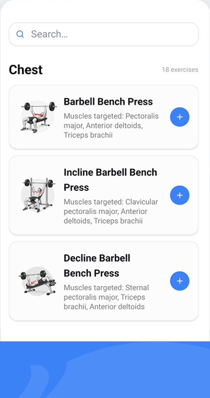 SetFrame exercise library screen